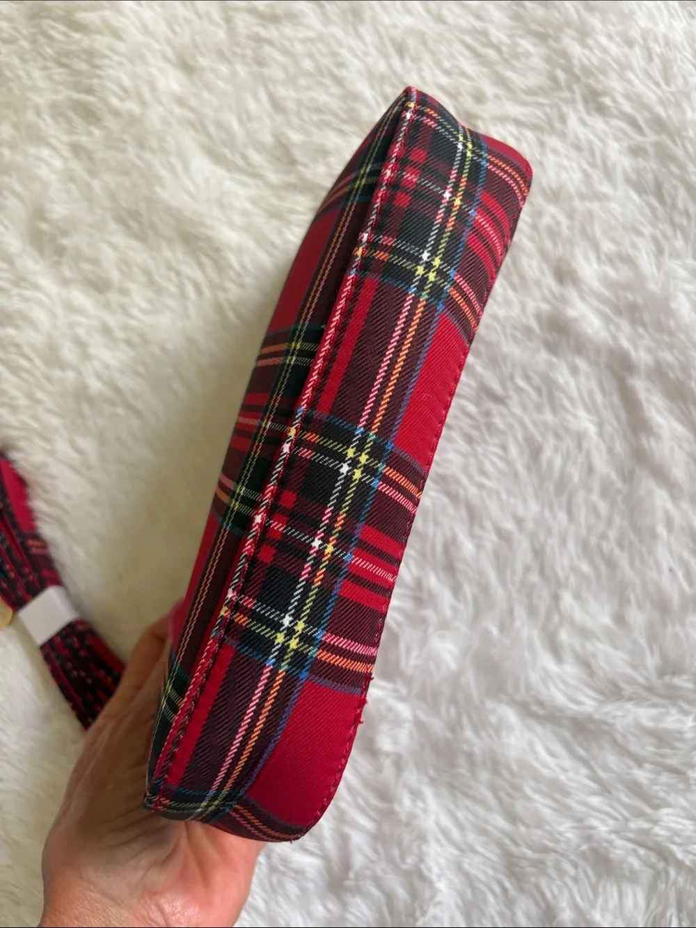 NWOT red plaid small crossbody